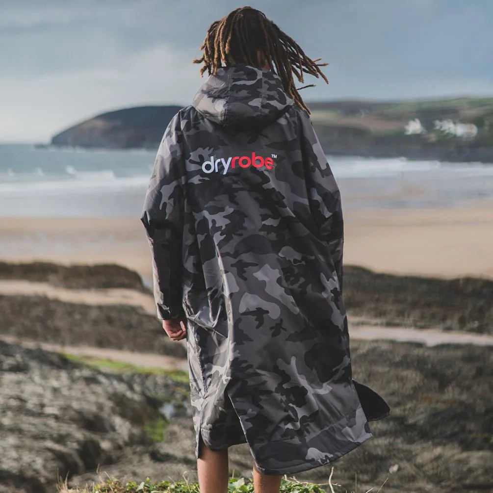 dryrobe Advance Long Sleeve Changing Robe - Black Camo / Black Extra Image 7
